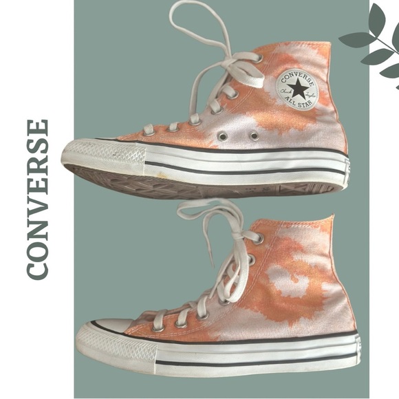 Converse Chuck Taylor All Star High Top Sneaker Tie Dye Orange White Size 5.5 - Picture 2 of 7